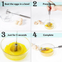 Big Stainless Steel Egg Whisk, Hand Push Rotary Whisk Blender (1 Pc / 35 Cm) - justgrabit.in | Just Grab It