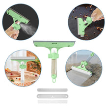 4 in 1 Multifunctional Glass Scraper, Window Glass Wiper with Watering Can, Silicon Cleaning Squeegee with Two Brush Heads, Practical Squeegee for Shower Doors, Windows, Tiles and Car Glass - Justgrabit Inc.