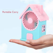 Mini House Fan House Design Rechargeable Portable Personal Desk Fan For Home , Office & Kids Use (Battery Not Include) - Justgrabit Inc.
