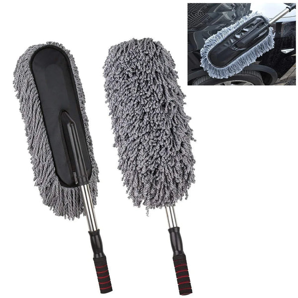 Car Duster, Long Retractable / Soft / Non - Slip / Handle Multipurpose Microfiber Wash Brush Vehicle Interior and Exterior Cleaning Kit with for Car, Boats or Home - justgrabit.in | Just Grab It