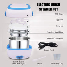 Electric Lunch Box Portable Food Warmer Food Heating Lunch Box Removable Food - Grade Stainless Steel Compartments, 220V 200W, for Car, Truck, office  - Justgrabit Inc.