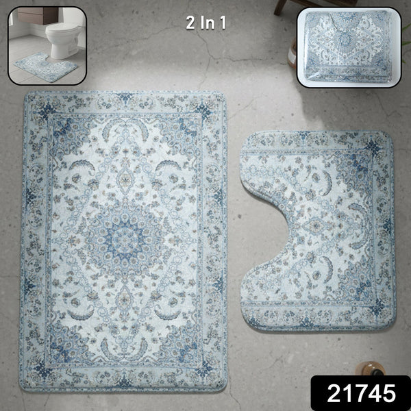 2 In 1 Designer Bathroom Mat Set - justgrabit.in | Just Grab It