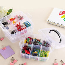 3 - Tier 18 Sections Transparent Stackable Adjustable Compartment Slot Plastic Craft Storage Box - Justgrabit Inc.