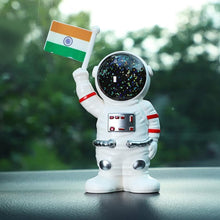 Solar Power Astronaut Ornament Moving Hand with Indian Flag (1 Pc) - justgrabit.in | Just Grab It