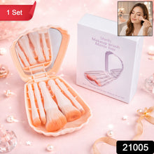 5 in 1 Makeup Brush Set with Mirror Box – Compact Cosmetic Kit - justgrabit.in | Just Grab It