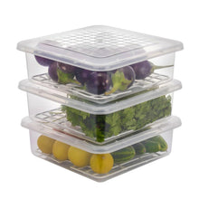 Plastic Food Storage Containers with Removable Drain Tray and Lid (3 Pcs Set) - justgrabit.in | Just Grab It