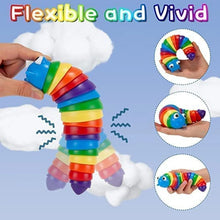 3D Rainbow Color Plastic Slug Fidget Toys, Stress Relieving Toy, Sensory Slug Toy for Boys and Girls, Finger slug Toy, for Autistic, Caterpillar Fidget Toys Stress Relief Gifts for Toddlers Kids Adults (1 Pc) - Justgrabit Inc.