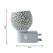 Decorative Star Pattern Kapoor Dani Mosaic Glass Plug - In Night Lamp (1 Pc) - justgrabit.in | Just Grab It