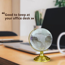 Crystal Globe / World Map 50 mm with Golden Stand (1 Pc) - justgrabit.in | Just Grab It