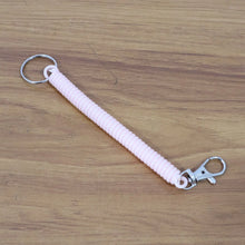 Elastic Spiral Coil Keychain Bracelet with Metal Key Ring and Clip Hook (1 Pc) - Justgrabit Inc.