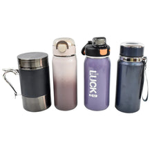 Stainless Steel Water Bottles Approx 600ML (Mix Design & Color / 1 Pc) - Justgrabit Inc.