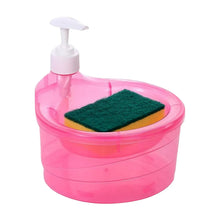 2 - in - 1 Double Layer Liquid Soap Dispenser with Pump & Sponge – Practical Kitchen & Hotel Sink Soap Pump Bottle (Rectangle) - Justgrabit Inc.