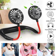 Hand Free Personal Fan - Portable USB Battery Rechargeable With Battery Comaprtment Mini Fan - Headphone Design Wearable Neckband Fan Necklance Fan Cooler Fan for Home, Sport, Camping, Beach, Travel, Office (Battery Not Included) - Justgrabit Inc.