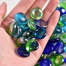Glass Gem Stone, Flat Round Marbles Pebbles for Vase Fillers, Attractive pebbles for Aquarium Fish Tank. - Justgrabit Inc.