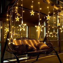 12 STARS CURTAIN STRING LIGHTS, WINDOW CURTAIN LIGHTS WITH 8 FLASHING MODES DECORATION FOR FESTIVALS - justgrabit.in | Just Grab It
