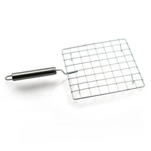 Square Stainless Steel Barbecue Grill with Steel Handle - Justgrabit Inc.