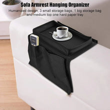 Sofa Arm Rest Hanging Storage Bag, Storage Bag for Sofa Ideal for Sorting Magazines Books (Black) - justgrabit.in | Just Grab It