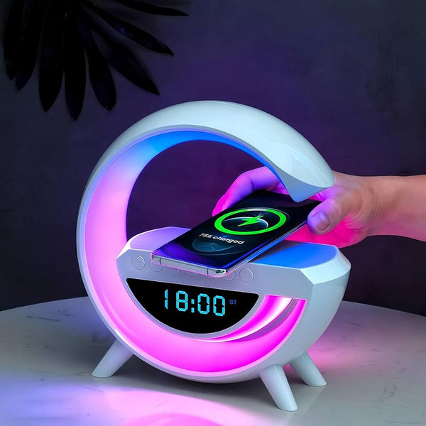 G Lamp Speaker - 3 - in - 1 Bluetooth Speaker with Fast Wireless Charging (1 Pc) - justgrabit.in | Just Grab It
