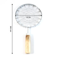 Stainless Steel Wire Skimmer with Wooden Handle (1 Pc) - justgrabit.in | Just Grab It