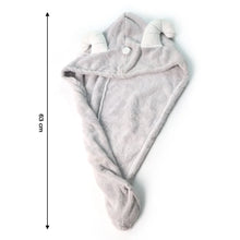 Cute Animal Ear Hooded Hair Drying Towel Wrap (1 Pc) - Justgrabit Inc.