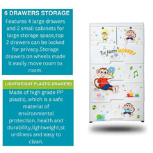 Kid's Plastic Chest of 6 Drawers, Multi - Purpose Storage Organizer/Wardrobe for Kids - justgrabit.in | Just Grab It