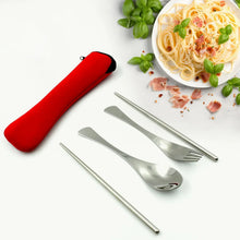 Picnic Dinner Spoon Fork Chopsticks Cutlery Tablewares Set Traveling Spoon Set High Quality Cutlery Set (4 PC / 1 Set ) - Justgrabit Inc.