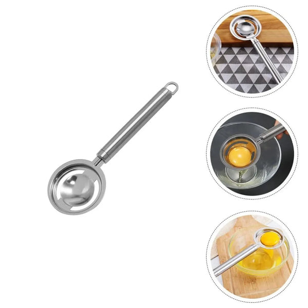 kitchen tools Egg Yolk White Separator Stainless Steel Egg White Separator Tools Eggs Yolk Filter Gadgets Kitchen Gadgets Separating Funnel Spoon Egg Divider Tools - justgrabit.in | Just Grab It