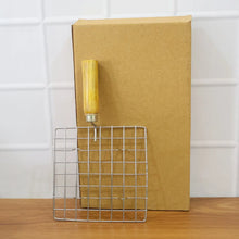 Kitchen Square Stainless Steel Roaster Jali, Barbecue Grill with Wooden Handle - Justgrabit Inc.