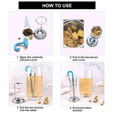 Reusable Cute Umbrella Tea Strainer With Tray / Stand (1 Pc) - justgrabit.in | Just Grab It