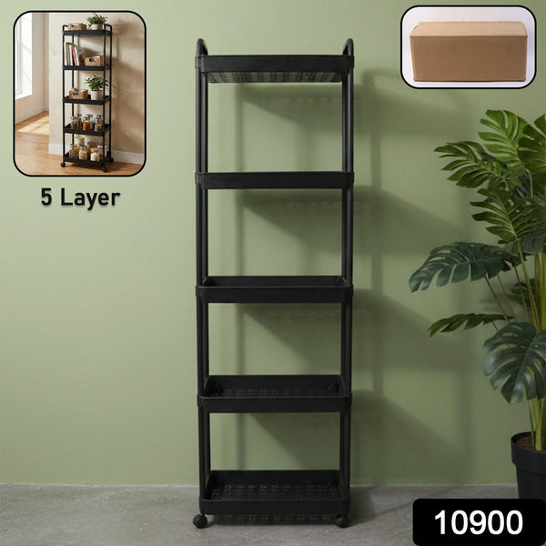 5 Layer Multipurpose Rolling Storage Rack (1 Pc) - justgrabit.in | Just Grab It