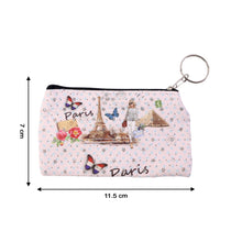 Small Paris Print Zipper Coin & Stationery Pouch (1 Pc) - justgrabit.in | Just Grab It