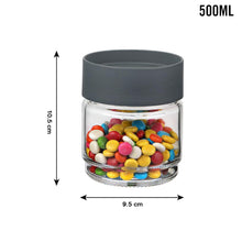 Airtight Transparent Kitchen Storage Jar with Secure Lid (1 Pc / 500 ML Approx) - justgrabit.in | Just Grab It