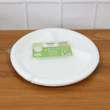 Freshee 10 Inch 3 - Compartment Round Compostable Bagasse Plate (10 Pc) - justgrabit.in | Just Grab It