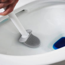 Silicone Toilet Brush with Holder Stand for Bathroom Cleaning - justgrabit.in | Just Grab It