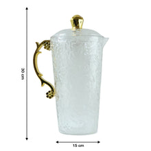 Elegant Textured Glass Water Jug with 6 glasses Set (1 Set) - justgrabit.in | Just Grab It