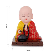 Red Solar Powered Sitting Buddha Statue (1 Pc / Medium) - justgrabit.in | Just Grab It