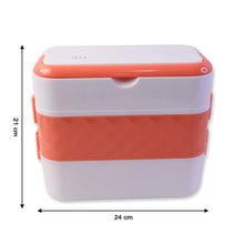 Electric Heated Lunch Box with Stainless Steel Inner Containers (1 Set) - justgrabit.in | Just Grab It
