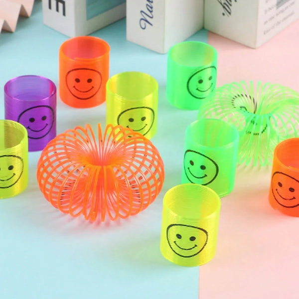 Multicolor Magic Smiley Spring, Spring Toys, Slinky, Slinky Spring Toy, Toy for Kids for Birthdays, Compact and Portable Easy to Carry (12 Pcs Set) - Justgrabit Inc.