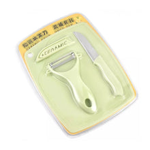 Plastic Kitchen Peeler - Green & Classic Stainless Steel 3 - Piece Knife Set Combo - Justgrabit Inc.