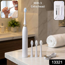 Rechargeable Electric Toothbrush White Color With 3 Extra head (1 Pc/ mix Color) - justgrabit.in | Just Grab It