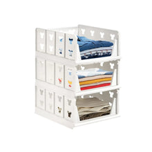 3 Layer Stackable Multifunctional Storage,for Clothes Foldable Drawer Shelf Basket Utility Cart Rack Storage Organizer Cart for Kitchen, Pantry Closet, Bedroom, Bathroom, Laundry(3 Layer 1 Pc) - Justgrabit Inc.