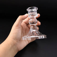 Elegant Crystal Glass Candle Holder Stand (1 Pc) - justgrabit.in | Just Grab It