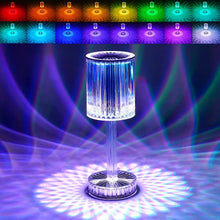 Crystal Table Lamp , Touch Control Atmosphere Nightstand Lamp With USB Charging Line - Justgrabit Inc.