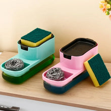 2 in 1 Plastic Dish Soap Liquid Dispenser Sponge Holder ,Sabudani (1 Set) - justgrabit.in | Just Grab It