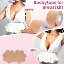 Boob Tape with Nipple Covers: Cotton, Breathable, Lift & Support (5m, 10 Pairs) - Justgrabit Inc.