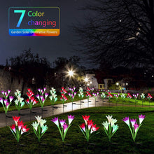 Waterproof Outdoor Solar Lily Flower Stake Lights ( Pack Of 2 pcs ) - justgrabit.in | Just Grab It