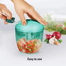 6 BLADE 2IN1 MANUAL FOOD CHOPPER, COMPACT & POWERFUL HAND HELD VEGETABLE CHOPPER (1000Ml) - Justgrabit Inc.