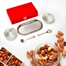 Silver - Plated Brass Bowl & Spoon Set with Velvet Gift Box - justgrabit.in | Just Grab It