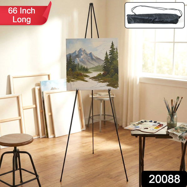 66 Inch Long Adjustable Metal Tripod Easel Stand with Carry Bag (1 Pc) - justgrabit.in | Just Grab It