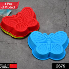 Butterfly Shape Cake Cup Liners I Silicone Baking Cups I Muffin Cupcake Cases I Microwave or Oven Tray Safe I Molds for Handmade Soap, Biscuit, Chocolate, Muffins, Jelly – Pack of 4 - justgrabit.in | Just Grab It